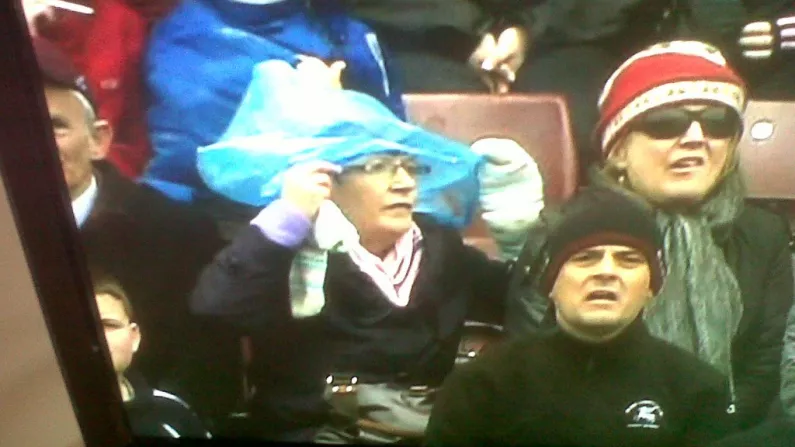 The Only Hat A Woman Should Wear At A Rainy Galway/Kildare Match