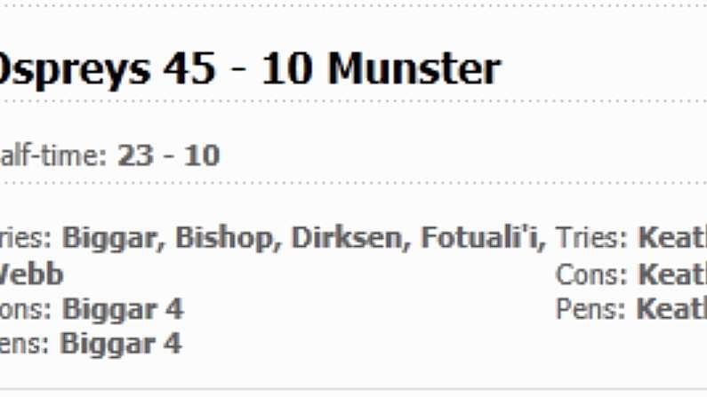 A golden Munster era ended brutally in Swansea.