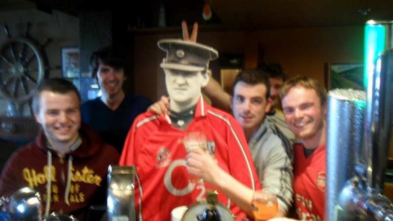 The Cardboard Michael Collins Is Watching The Match