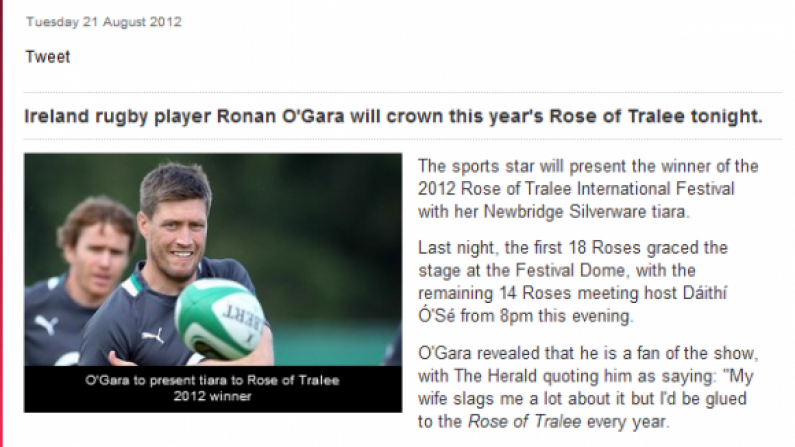 The Biggest Night In Ronan O'Gara's Career?