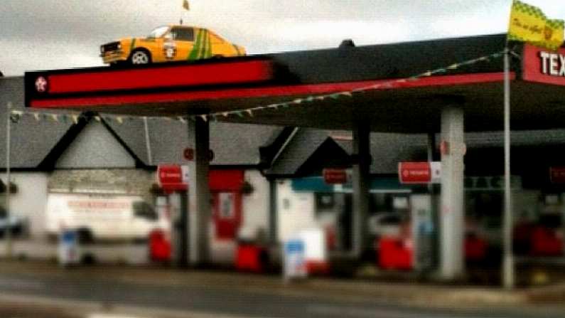 How Did This Donegal Car Get Atop This Donegal Petrol Station?