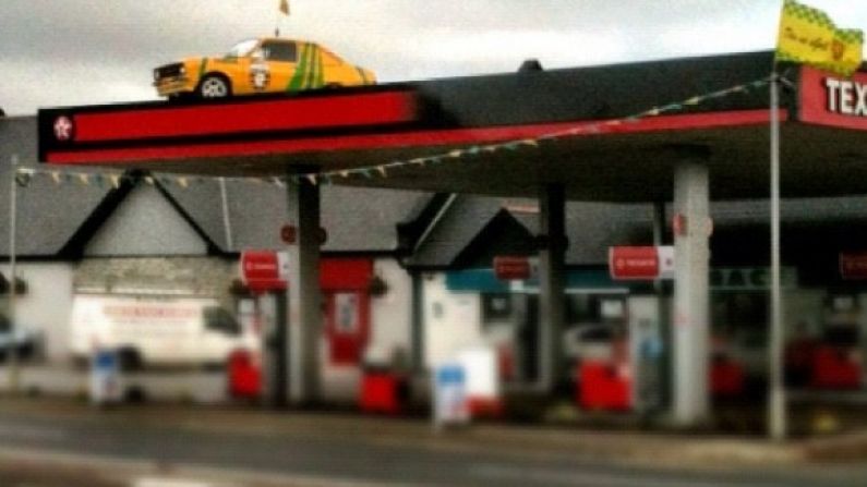 How Did This Donegal Car Get Atop This Donegal Petrol Station?