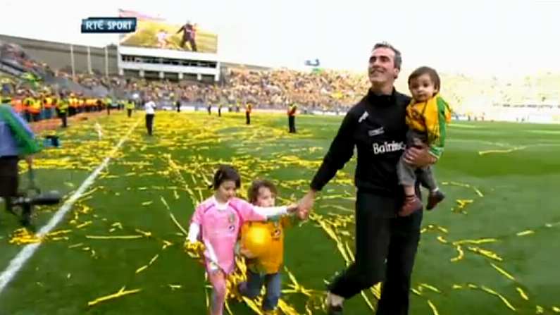 Jim McGuinness's Son Scoring A Point Into The Davin Stand