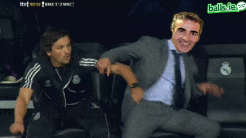 GIF: Jim McGuinness celebrates Mourinho style.