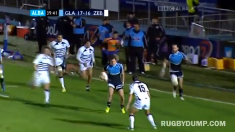 Rugby player tears hamstring, still sets up try.