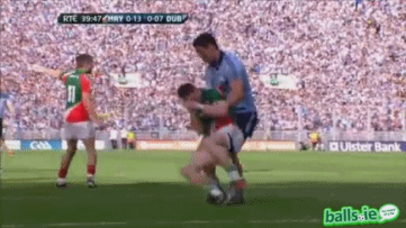 Top 10 GAA GIFs of the summer: No.7 - Rory O'Carroll helps Enda Varley to get on his feet.