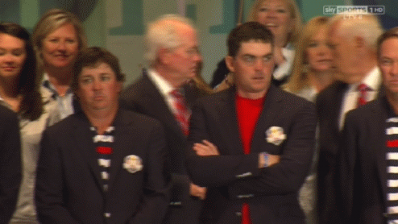 GIF: The Americans did not enjoy the winner's ceremony.