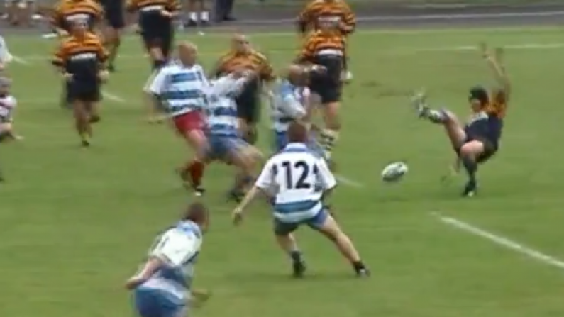 Perfect example of why forwards should leave the kicking to the backs.