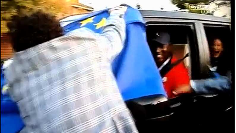 Rory McIlroy Plants A European Flag On Michael Jordan's Windscreen.