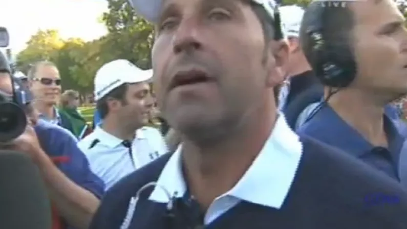 Jose Maria Olazabal's Emotional Interview After Winning The Ryder Cup.