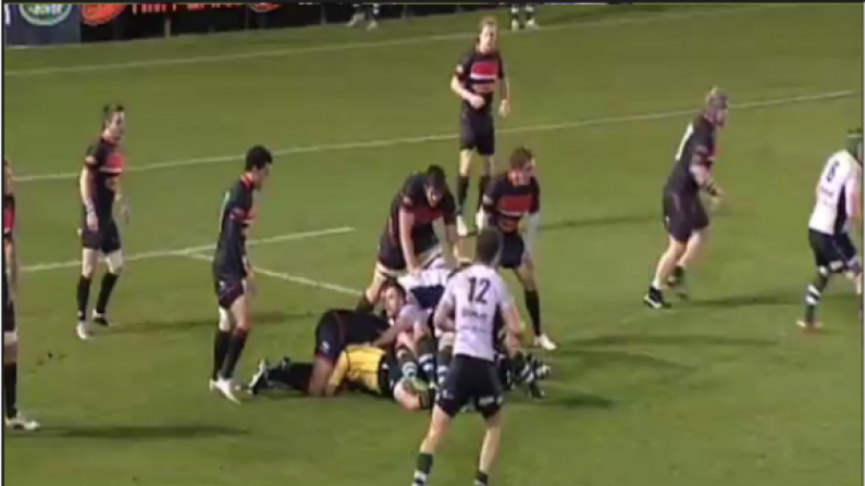 Referee gets trapped at the bottom of a ruck