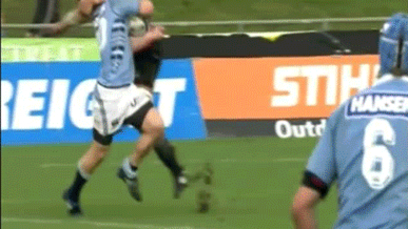 GIF Series: The Worst Rugby Tackles Ever - Fritz Lee Nearly Decapitates Luke Hamilton In The ITM Cup.