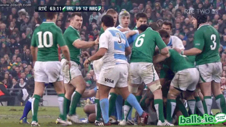 GIF: Cian Healy Did Not Like Getting Hit In The Head With The Ball.