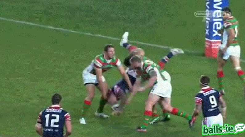 The Worst Rugby Tackles Ever: Seriously Dangerous Rugby League Tip Tackle.