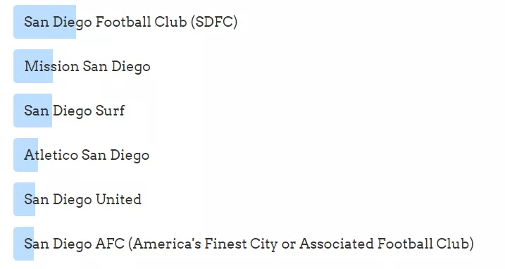 San Diego's MLS expansion team name: Please don't pick something boring!