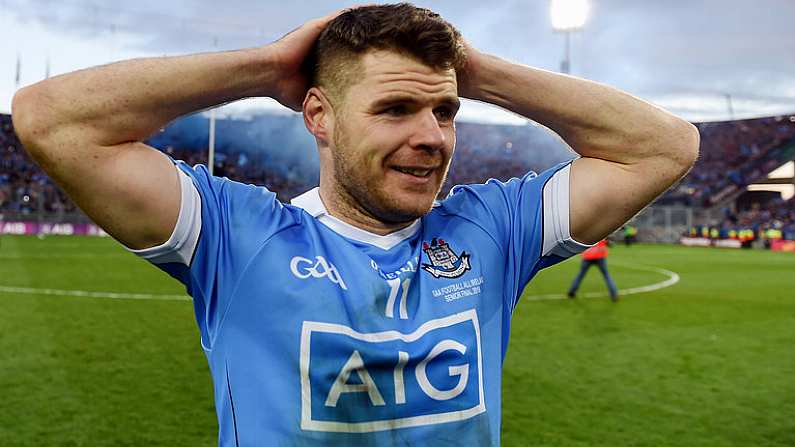 1 October 2016; Kevin McManamon of Dublin celebrates after the GAA Football All-Ireland Senior Championship Final Replay match between Dublin and Mayo at Croke Park in Dublin. Photo by Ray McManus/Sportsfile