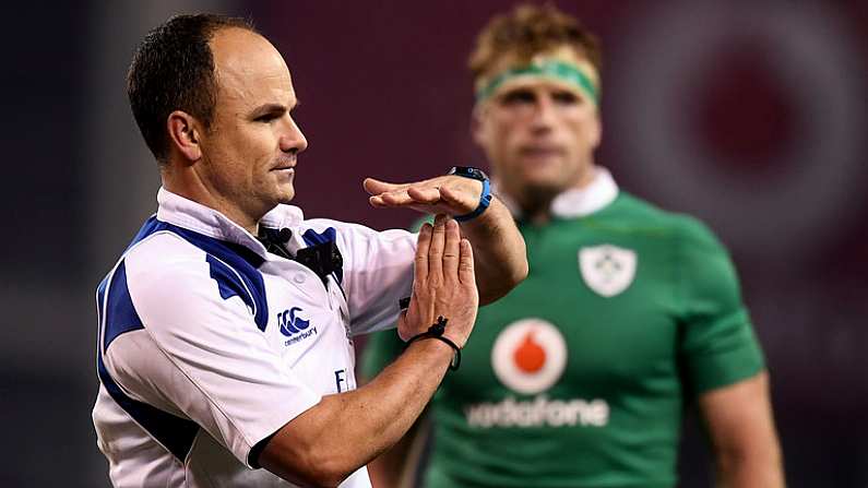 19 November 2016; Referee Jaco Peyper during the Autumn International match between Ireland and New Zealand at the Aviva Stadium, Lansdowne Road, in Dublin. Photo by Stephen McCarthy/Sportsfile