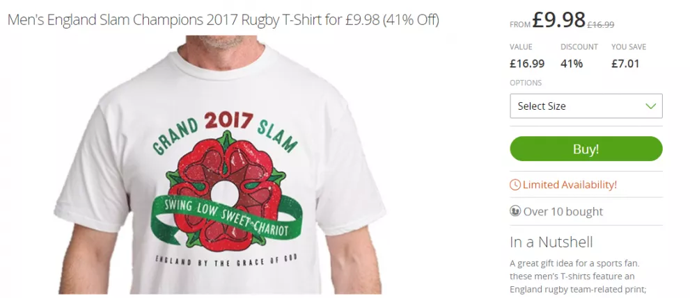 england grand slam t-shirt