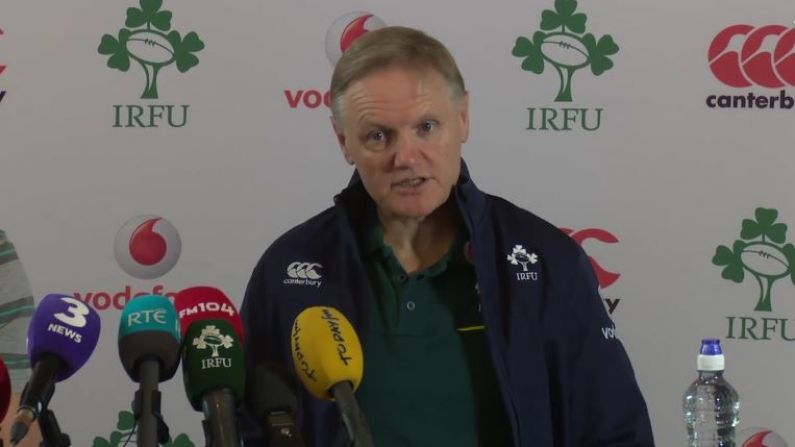 Joe Schmidt Explained Why He Has Made Changes To The Ireland Team