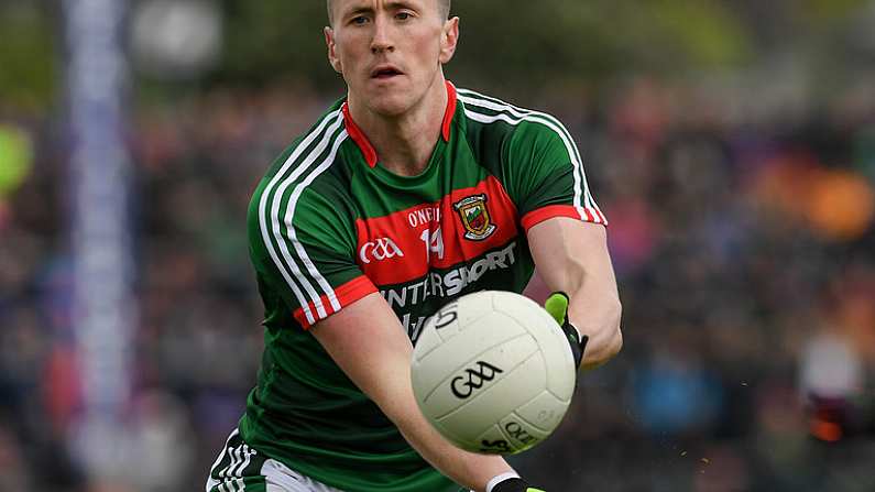 11 June 2017; Cillian O'Connor of Mayo during the Connacht GAA Football Senior Championship Semi-Final match between Galway and Mayo at Pearse Stadium, in Salthill, Galway. Photo by Ray McManus/Sportsfile