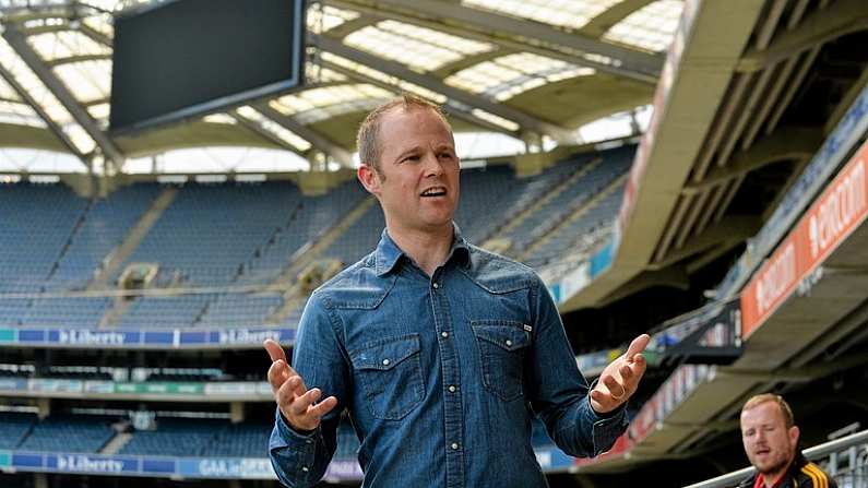 4 July 2015; Kilkenny great Tommy Walsh in attendance at todays Bord Gais Energy Legends Tour at Croke Park, where he relived some of most memorable moments from his playing career. All Bord Gais Energy Legends Tours include a trip to the GAA Museum, which is home to many exclusive exhibits, including the official GAA Hall of Fame. For booking and ticket information about the GAA legends for this summers tours visit www.crokepark.ie/gaa-museum. Croke Park, Dublin.  Picture credit: Brendan Moran / SPORTSFILE