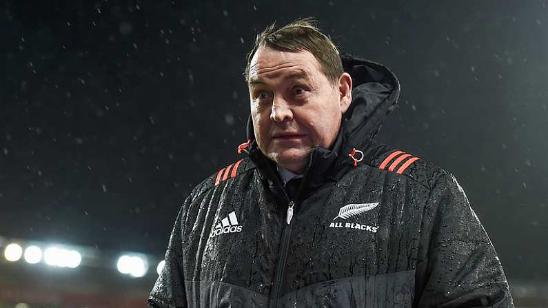 1 July 2017; New Zealand head coach Steve Hansen during the Second Test match between New Zealand All Blacks and the British & Irish Lions at Westpac Stadium in Wellington, New Zealand. Photo by Stephen McCarthy/Sportsfile