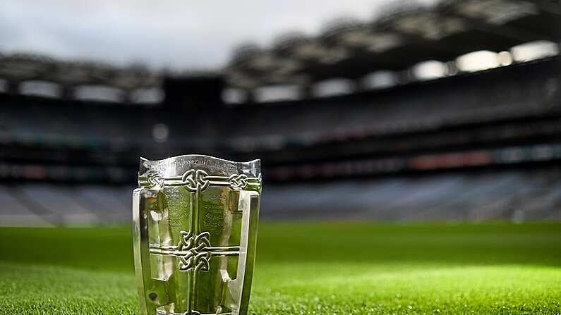 4 September 2015; A general view of the Liam MacCarthy cup in Croke Park ahead of Sunday's 2015 GAA Hurling All-Ireland Senior Championship Final between Kilkenny and Galway. 2015 GAA Hurling All-Ireland Senior Championship Final Preview, Croke Park, Dublin. Picture credit: Paul Mohan / SPORTSFILE