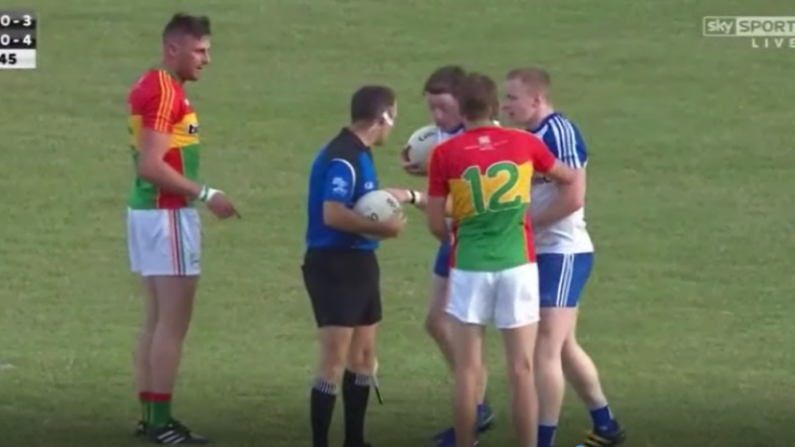 There Were Hurling-Style Shenanigans Over Footballs At Carlow/Monaghan Tonight