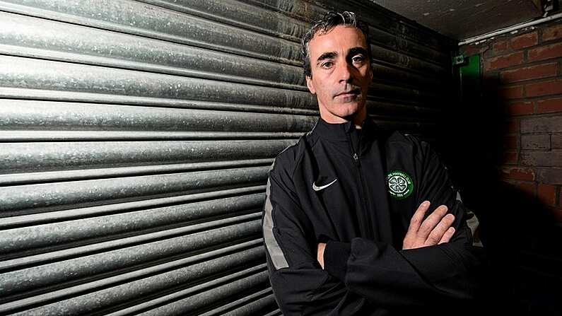 17 September 2014; Donegal manager and Celtic reserve team coach Jim McGuinness following a press conference at Celtic Park, ahead of the GAA Football All Ireland Senior Championship Final against Kerry. Celtic Park, Glasgow, Scotland. Picture credit: Rob Casey / SPORTSFILE