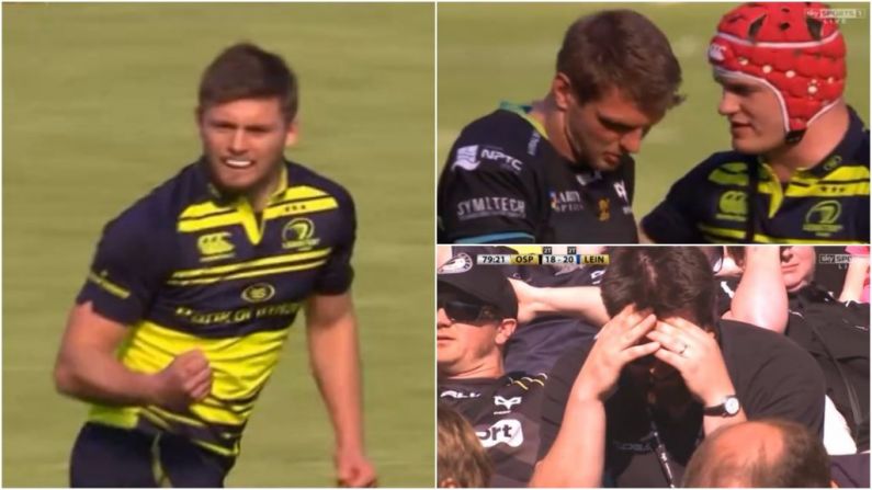 Watch: Insane Finish As Monster Ross Byrne Drop Goal And Dan Biggar Miss Give Leinster Win