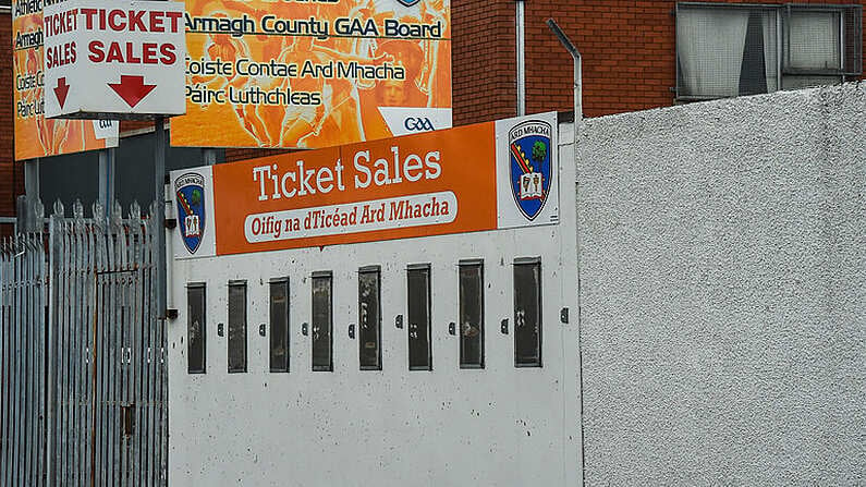 10 April 2017; A general view of the Athletic Grounds in Armagh during the EirGrid Ulster GAA Football U21 Championship Final match between Derry and Donegal at Athletic Grounds in Armagh. Photo by Philip Fitzpatrick/Sportsfile