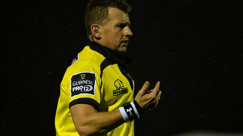 30 September 2016; Referee Nigel Owens during the Guinness PRO12 Round 5 match between Connacht and Edinburgh Rugby at the Sportsground in Galway.  Photo by Piaras O Midheach/Sportsfile