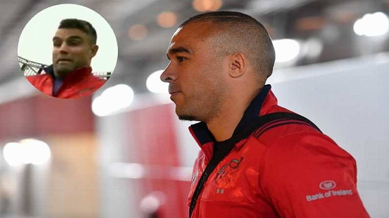 22 April 2017; Simon Zebo of Munster arrives prior to the European Rugby Champions Cup Semi-Final match between Munster and Saracens at the Aviva Stadium in Dublin. Photo by Brendan Moran/Sportsfile