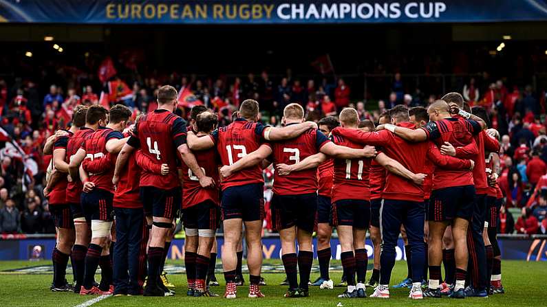 22 April 2017; The Munster squad after the European Rugby Champions Cup Semi-Final match between Munster and Saracens at the Aviva Stadium in Dublin. Photo by Brendan Moran / Sportsfile