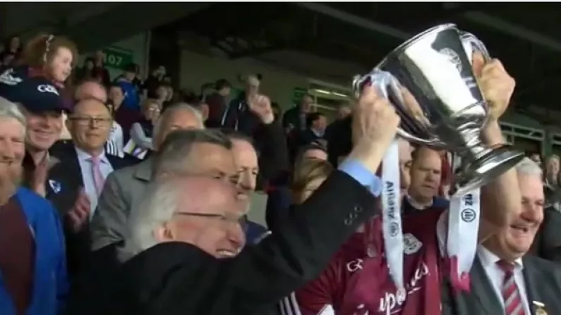 Magical Scenes As A Chuffed Michael D. Higgins Is Asked To Lift Galway's League Trophy