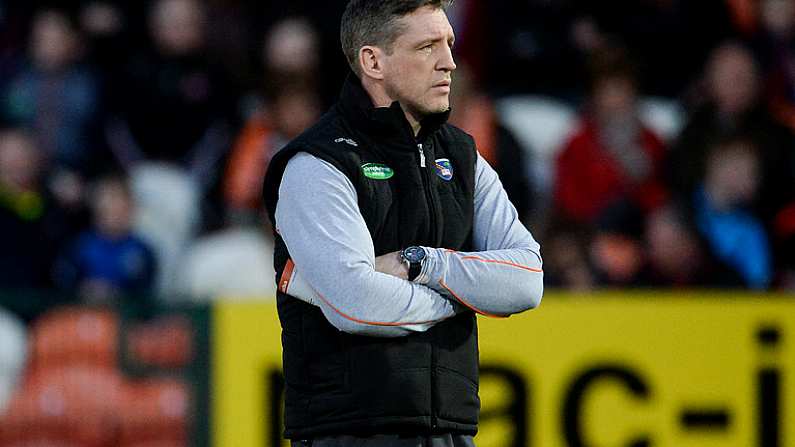 25 March 2017; Armagh manager Kieran McGeeney during the Allianz Football League Division 3 Round 6 game between Armagh and Antrim at Athletic Grounds in Armagh. Photo by Oliver McVeigh/Sportsfile