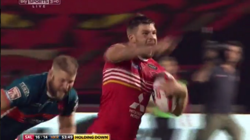 Rugby League Player Celebrates Too Early, Injures Himself, Looks Like A Tit