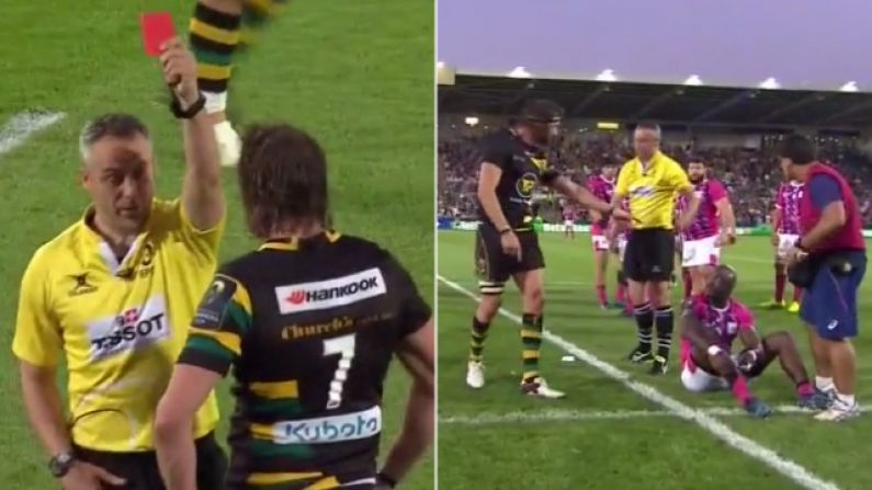 Tom Wood Sent Off For Dangerous Stamp On Stade Player's Head