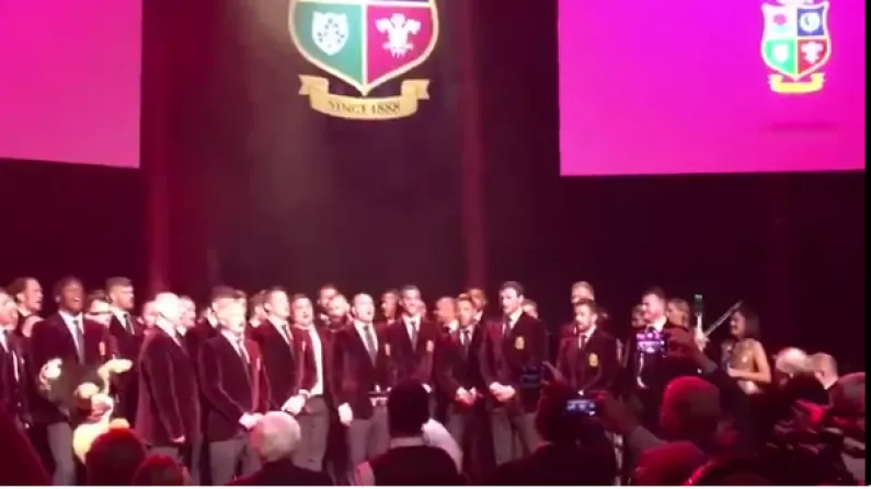 Watch: Entire Lions Squad Belts Out Fields Of Athenry At Farwell Dinner