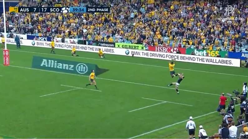 Watch: Stunning Israel Folau Leap Seals Try Against Scotland