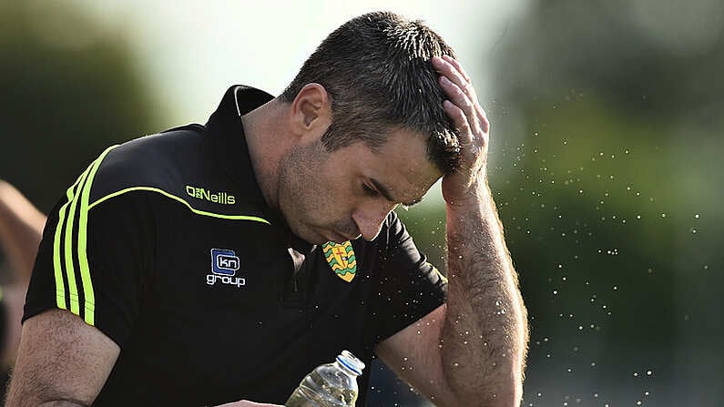 8 July 2017; Donegal manager Rory Gallagher at the end of the GAA Football All-Ireland Senior Championship Round 3A match between Meath and Donegal at Pairc Tailteann in Navan, Co Meath. Photo by David Maher/Sportsfile