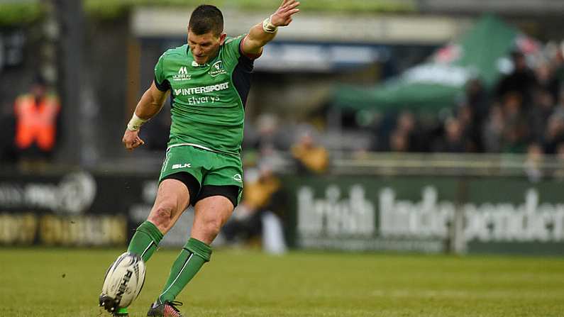 29 April 2017; Marnitz Boshoff of Connacht kicks a penalty during the Guinness PRO12 Round 21 match between Connacht and Scarlets at The Sportsground in Galway. Photo by Diarmuid Greene/Sportsfile