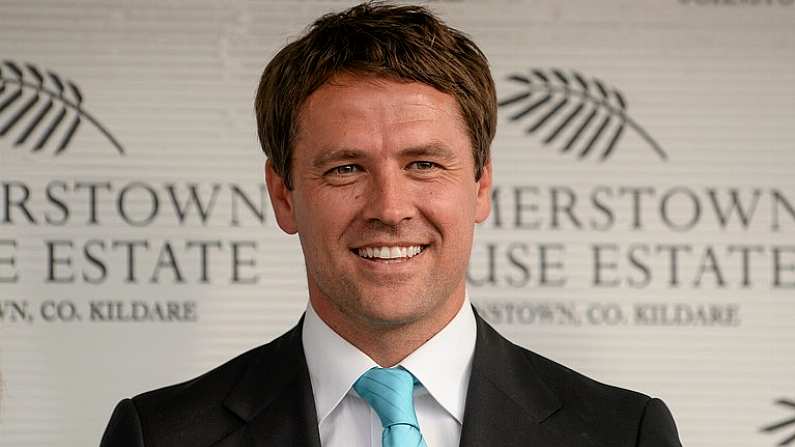 14 September 2014; Winning owner Michael Owen after Brown Panther, with Richard Kingscote up, won the Palmerstown House Estate Irish St. Leger. Curragh Racecourse, The Curragh, Co. Kildare. Picture credit: Pat Murphy / SPORTSFILE