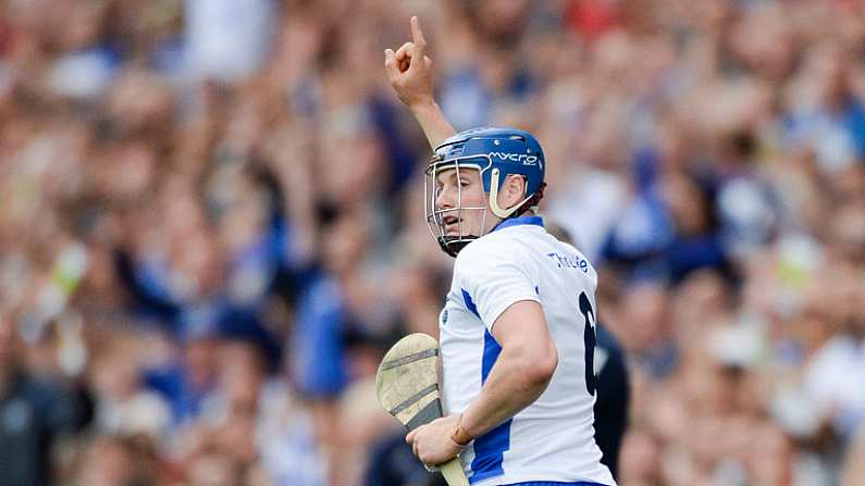 13 August 2017; Austin Gleeson of Waterford celebrates scoring a late point during the GAA Hurling All-Ireland Senior Championship Semi-Final match between Cork and Waterford at Croke Park in Dublin.  Photo by Piaras O Midheach/Sportsfile