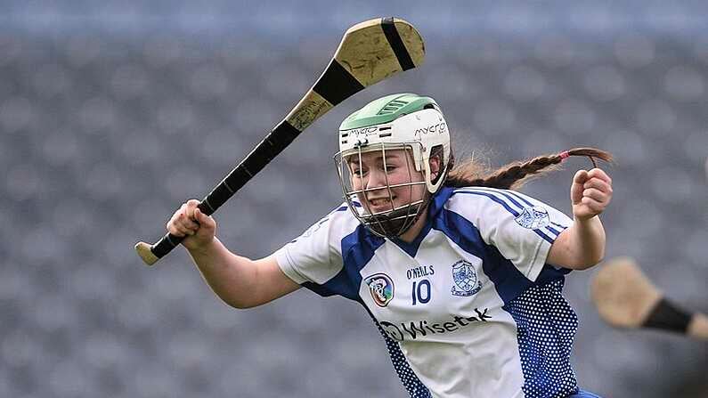 6 March 2016; Laura Stack, Milford, celebrates scoring her sides second goal. AIB All-Ireland Senior Camogie Club Championship Final 2015, Milford v Killimor. Croke Park, Dublin. Picture credit: Piaras O Midheach / SPORTSFILE