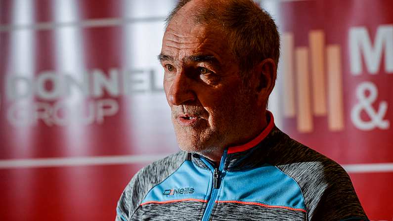 18 August 2017; Tyrone manager Mickey Harte during a Tyrone Football Press Conference at Tyrone Centre of Excellence, in Garvaghy, Co. Tyrone. Photo by Oliver McVeigh/Sportsfile