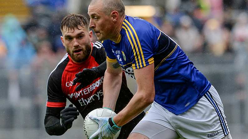 20 August 2017; Kieran Donaghy of Kerry in action against Aidan O'Shea of Mayo during the GAA Football All-Ireland Senior Championship Semi-Final match between Kerry and Mayo at Croke Park in Dublin. Photo by Piaras O Midheach/Sportsfile