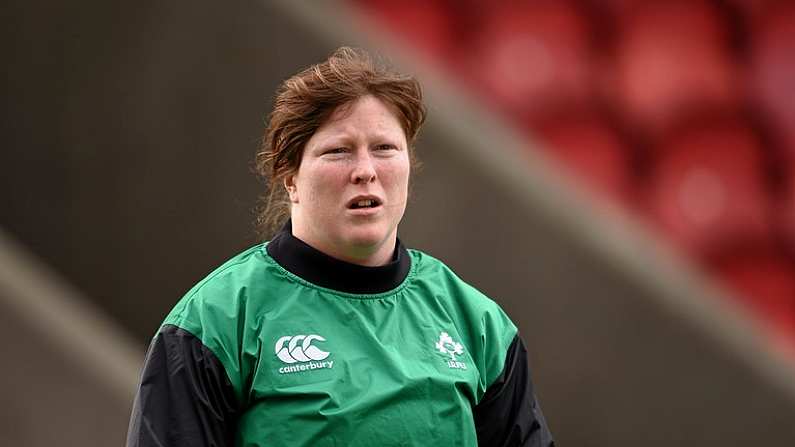 22 March 2015; Ruth O'Reilly, Ireland. Women's Six Nations Rugby Championship, Scotland v Ireland. Broadwood Stadium, Clyde FC, Glasgow, Scotland. Picture credit: Stephen McCarthy / SPORTSFILE