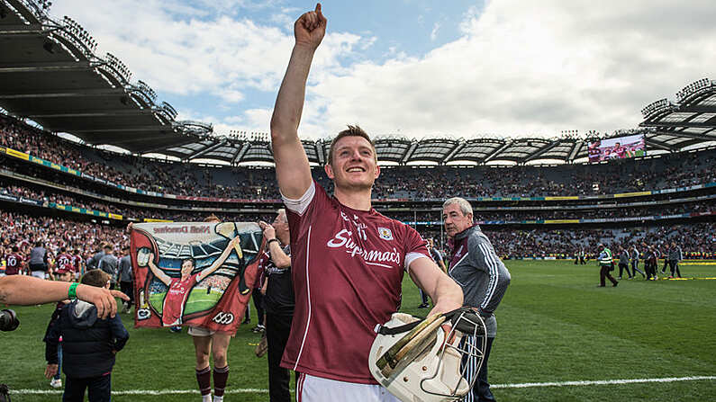 3 September 2017; Galway's Joe Canning celebrates following the GAA Hurling All-Ireland Senior Championship Final match between Galway and Waterford at Croke Park in Dublin. Photo by Ramsey Cardy/Sportsfile