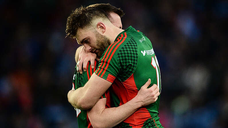 1 October 2016; Aidan O'Shea of Mayo, right, consoles team-mate Cillian O'Connor after the GAA Football All-Ireland Senior Championship Final Replay match between Dublin and Mayo at Croke Park in Dublin. Photo by Piaras O Midheach/Sportsfile